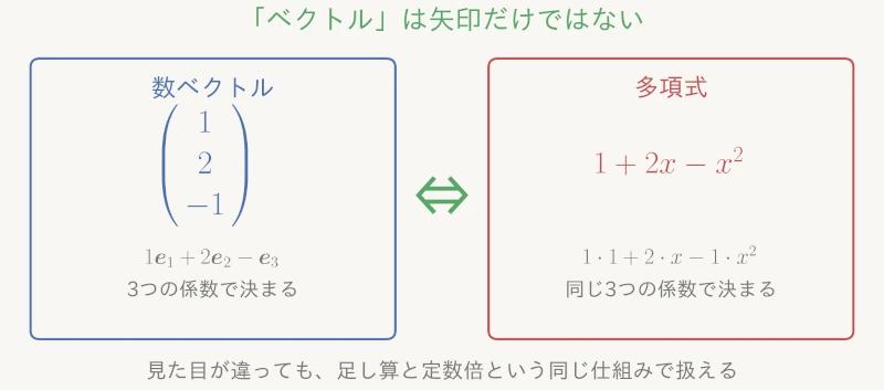 数ベクトルと多項式の対応